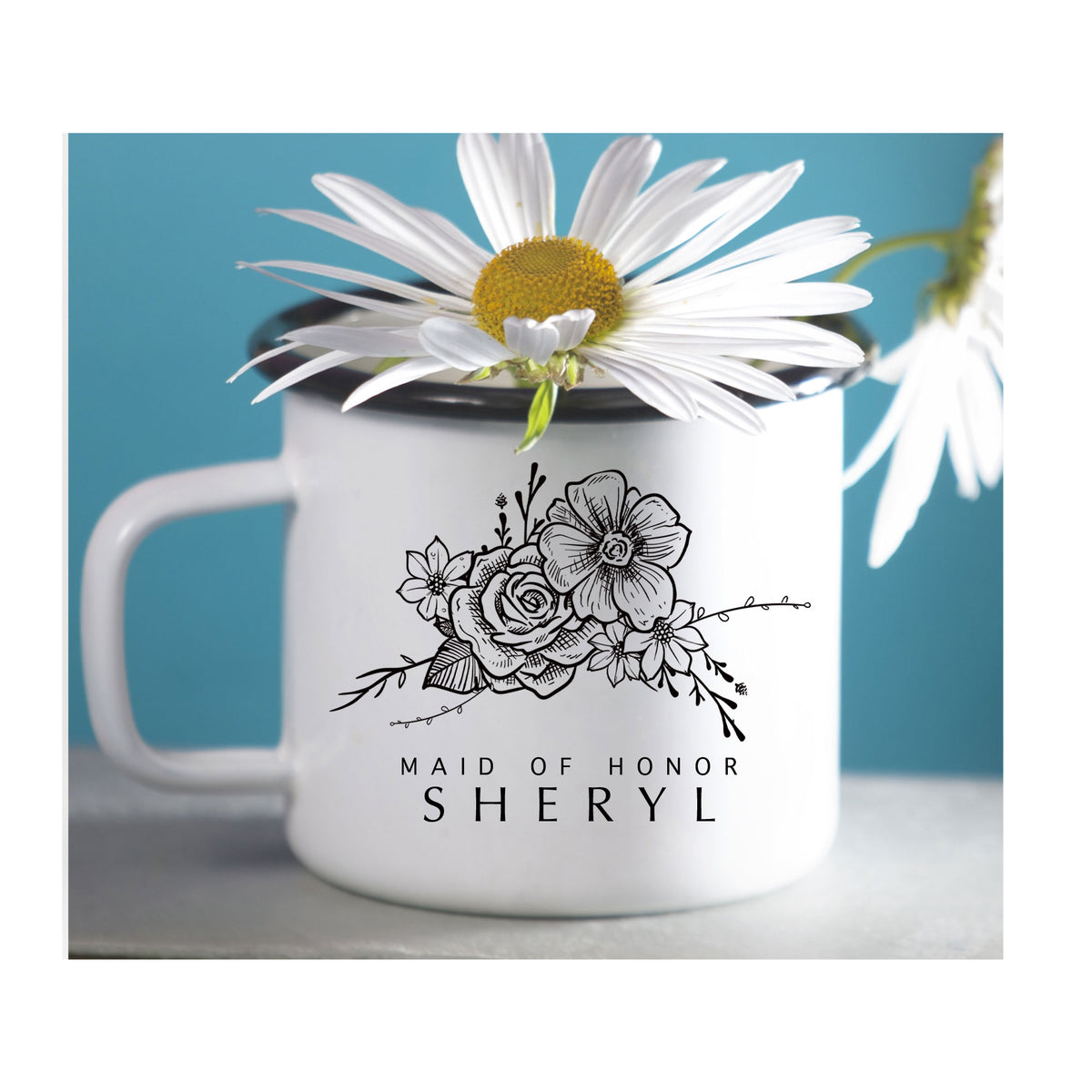 Bridal Party Mug with Wildflower Bouquet