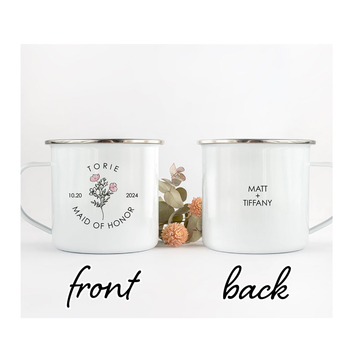 Bridal Party Mug with Title and Date