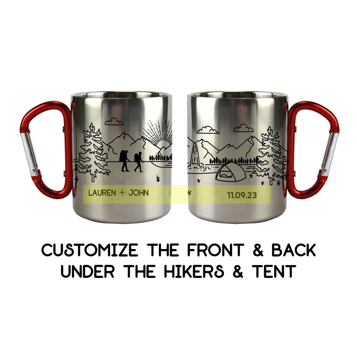 Hikers and Tent Carabiner Mug