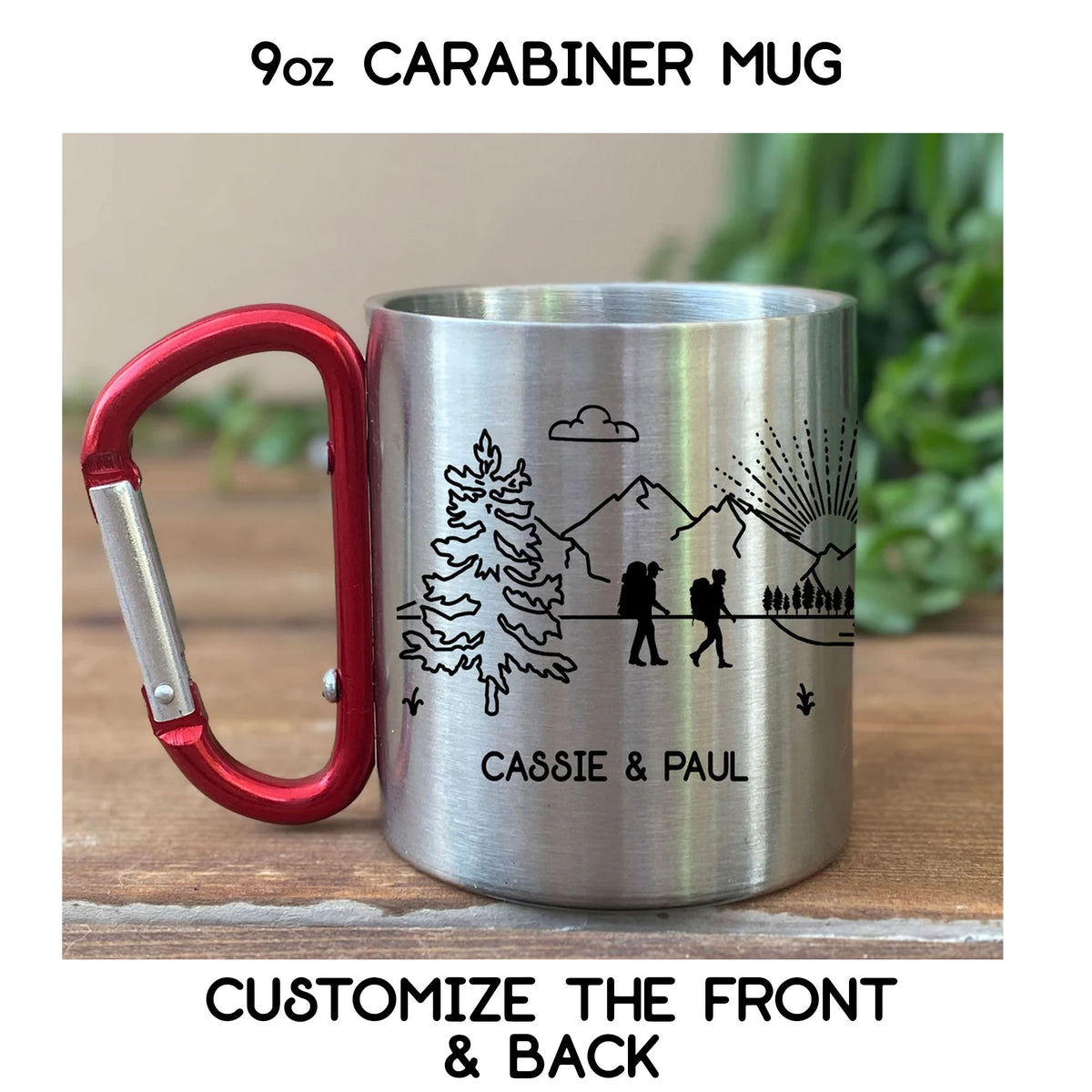 Hikers and Tent Carabiner Mug