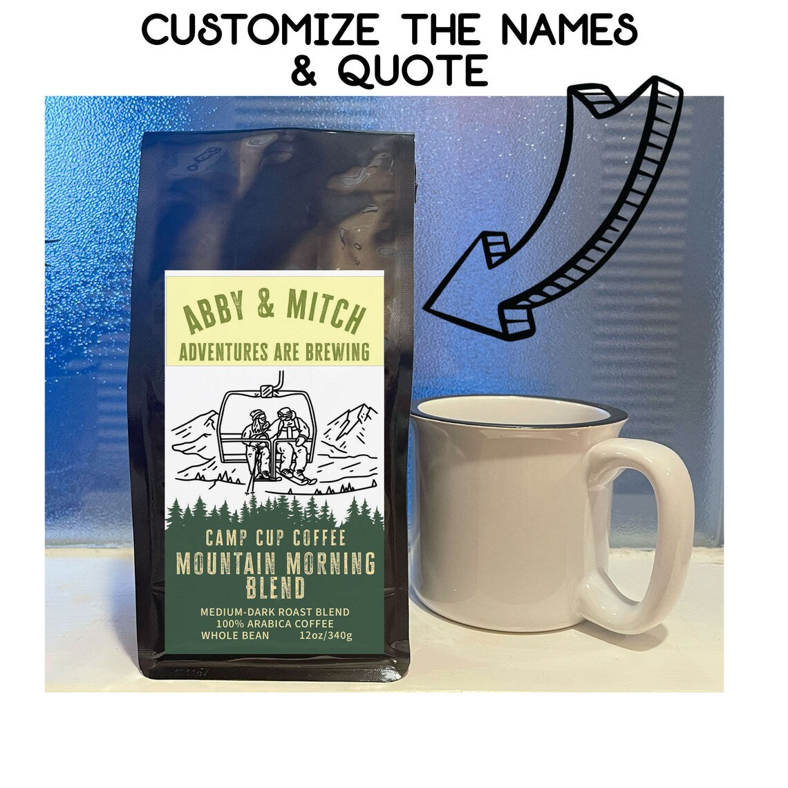Personalized Skiers Coffee Bag
